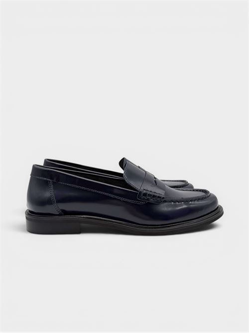 Mocassino in pelle blu lucida con mascherina classica IL LACCIO | ELSAN252ABRASIVATOBLU823